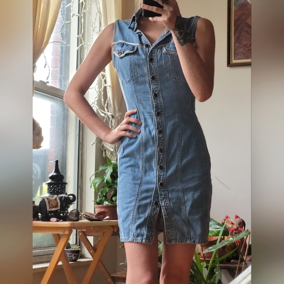 Parasuco Dresses & Skirts - Vintage Parasuco x Santana denim button up dress size xs